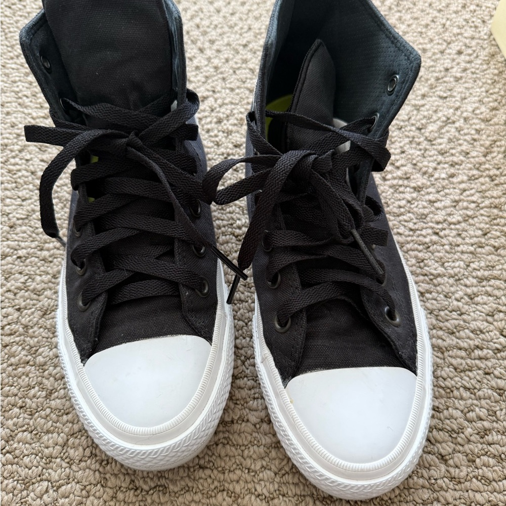 Converse Black and White High-Top Sneakers - with Lunarlon - Women